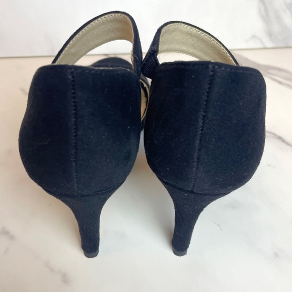 New Life Stride Mega Open Toe Dress Sandal Black Suede 6.5 - Picture 5 of 6